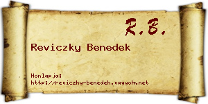 Reviczky Benedek névjegykártya